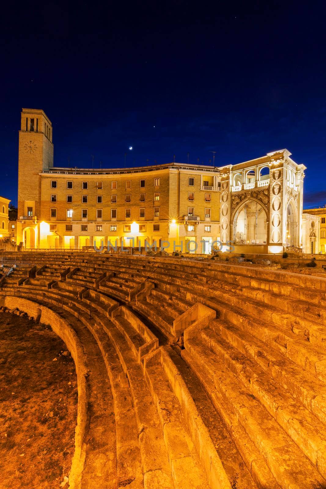 Piazza Santo Oronzo and Anfiteatro Romano in Lecce. Lecce, Apulia, Italy