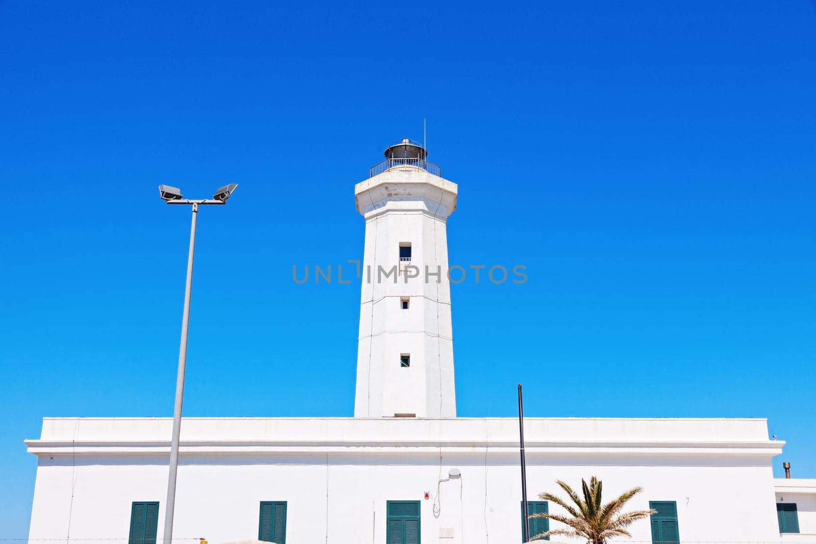 Lighthouse in San Cataldo. San Cataldo, Apulia, Italy