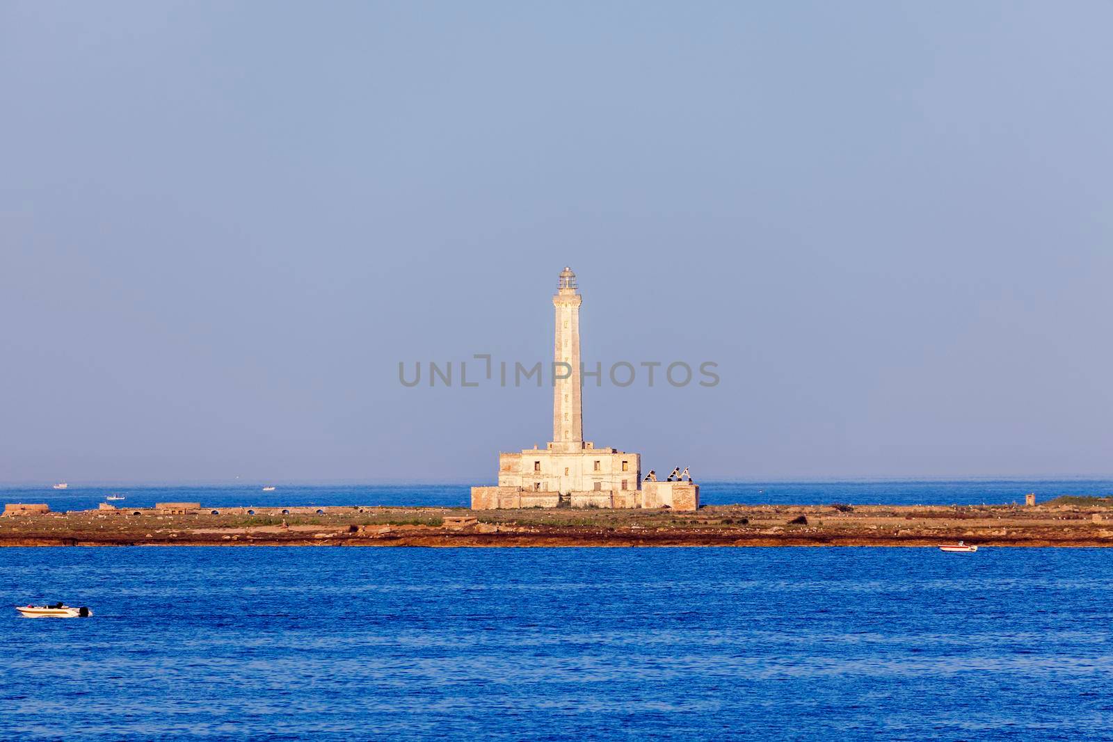 Gallipoli lighthouse in the morning. Gallipoli, Apulia, Italy