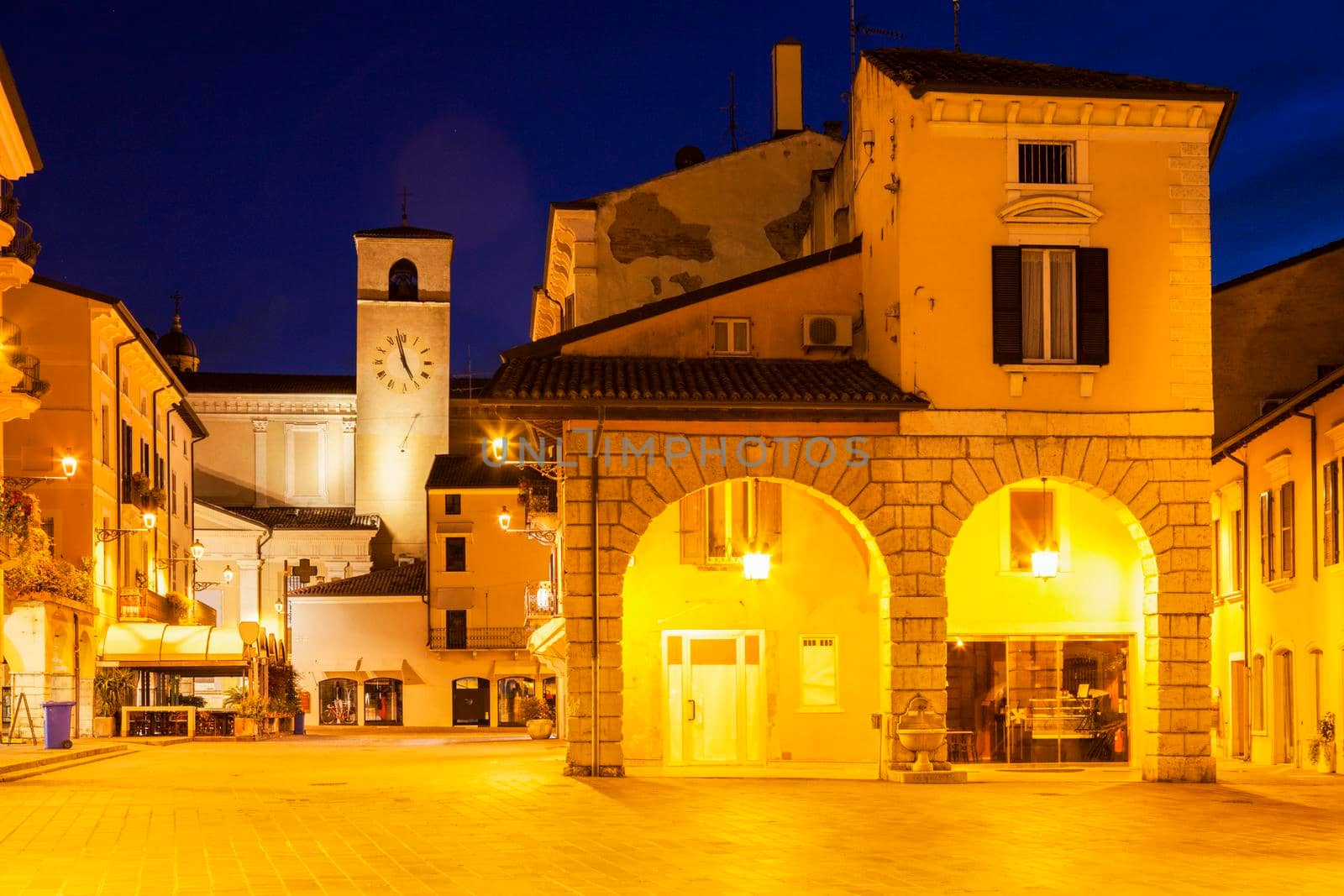 Clock tower in Desenzano del Garda. Desenzano del Garda,