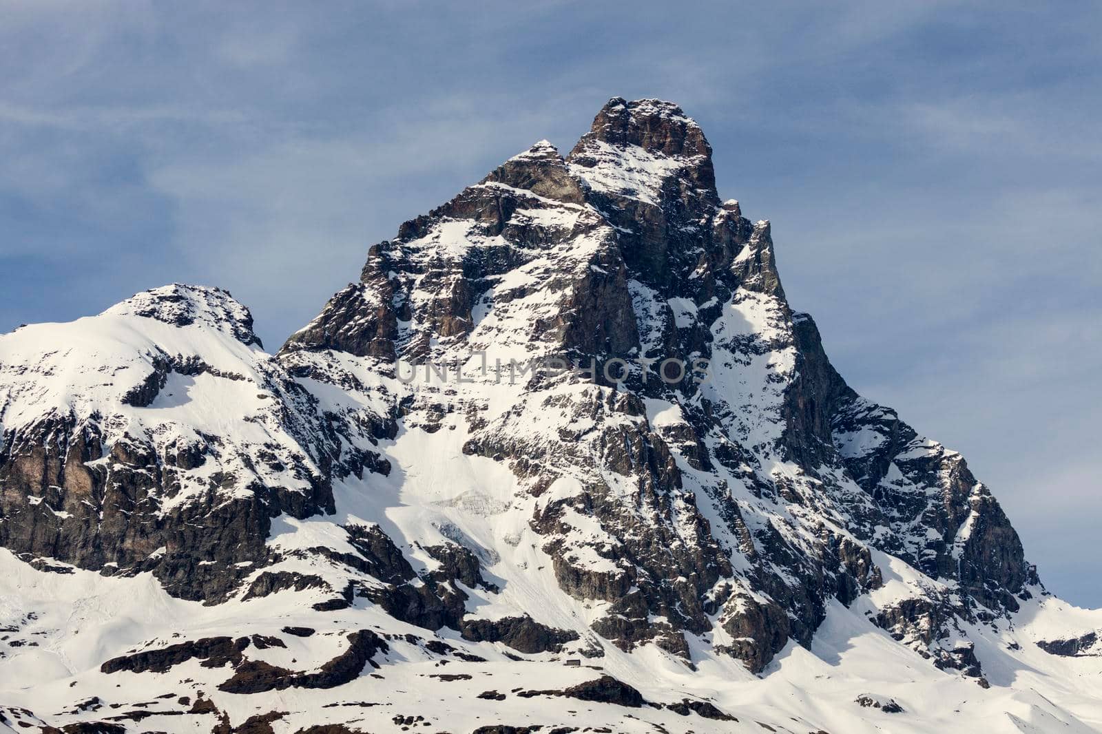 Matterhorn seen from Italy. Breuil-Cervinia, Aosta Valley, Italy.