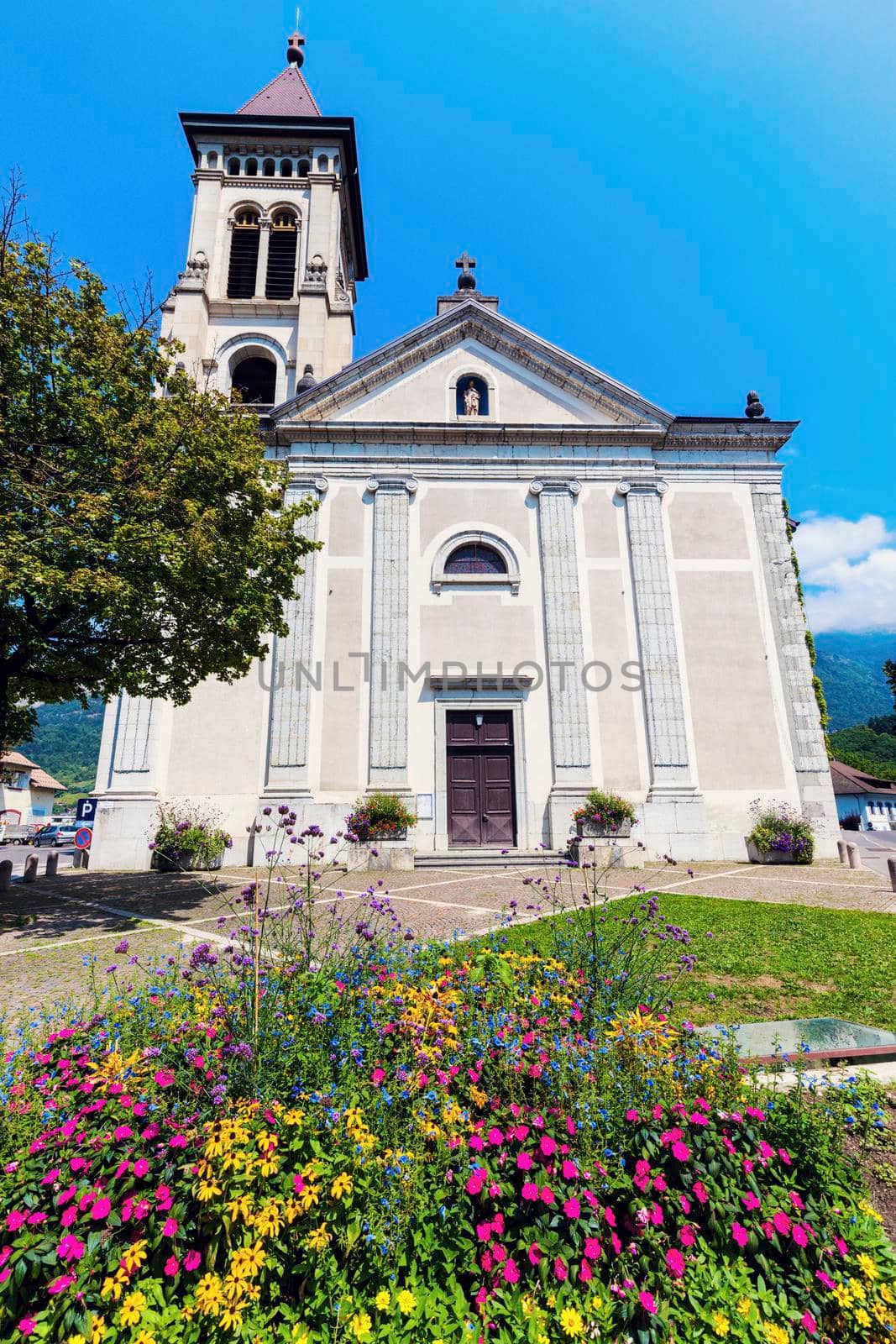 Saint Catherine Church in Bonneville. Bonneville, Auvergne-Rhone-Alpes, France.