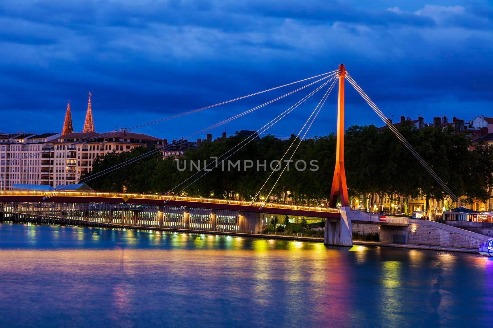 Gateway Courthouse footbridge in Lyon. Lyon, Rhone-Alpes, France.