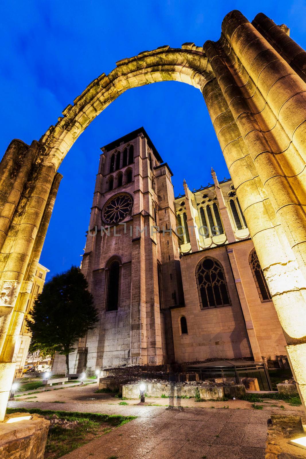 St. John's Cathedral and old ruins in Lyon by benkrut