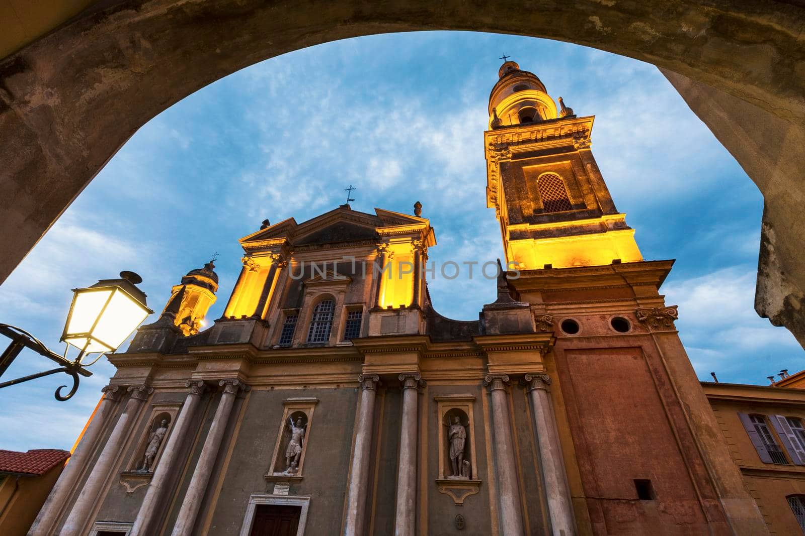 Saint Michel Basilica in Menton. Menton, Provence-Alpes-Cote d'Azur, France