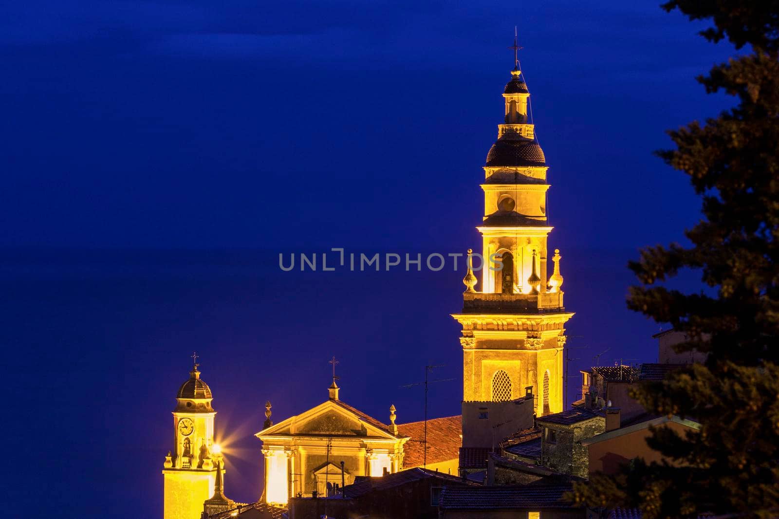 Saint Michel Basilica in Menton. Menton, Provence-Alpes-Cote d'Azur, France