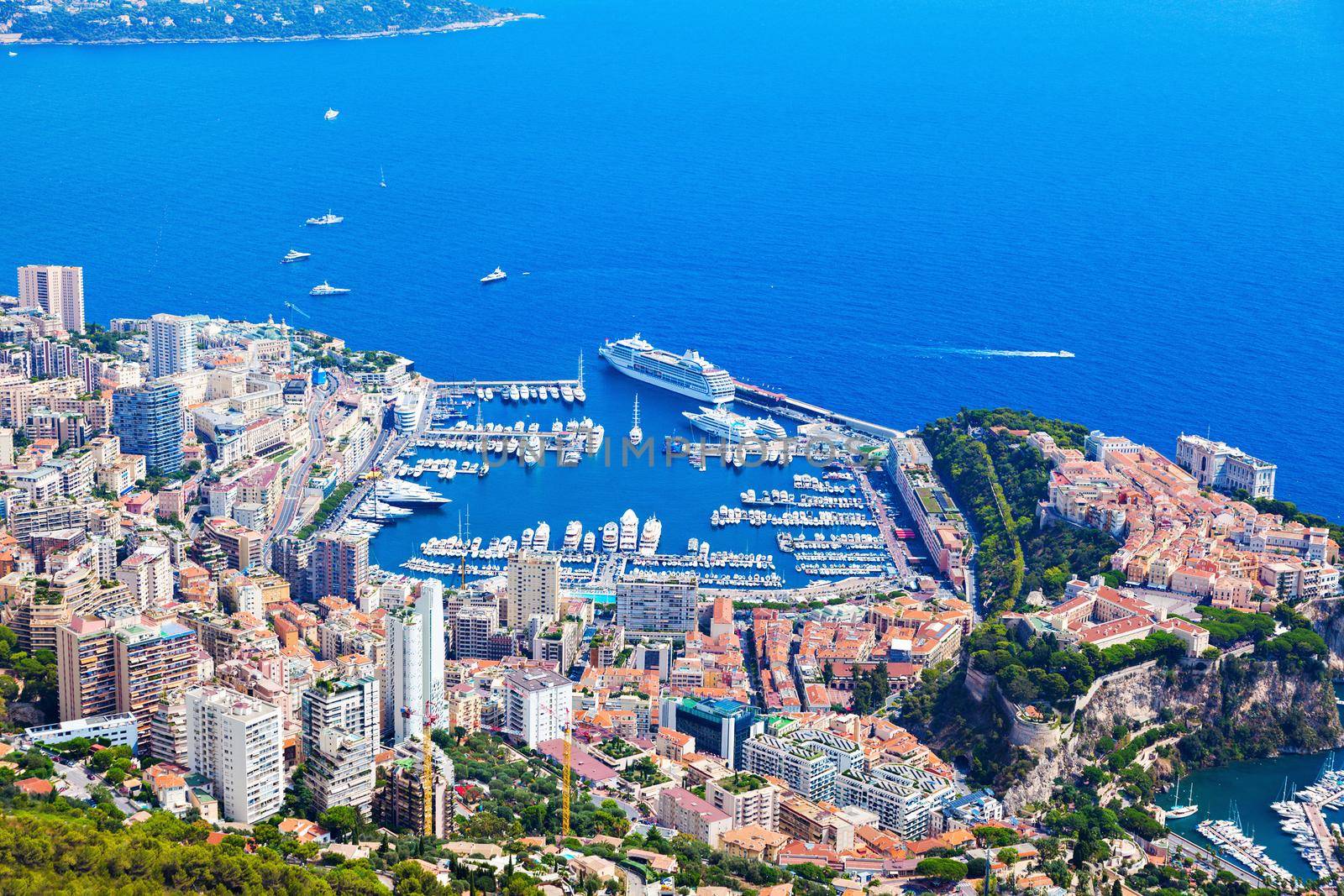 Monaco architecture - aerial view of the city. Monaco.