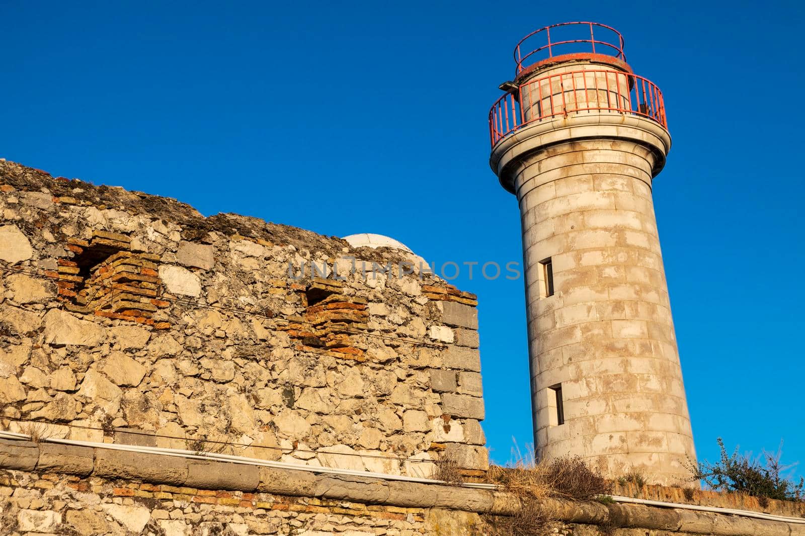 Lighthouse in Antibes. Antibes, Provence-Alpes-Cote d'Azur, France.