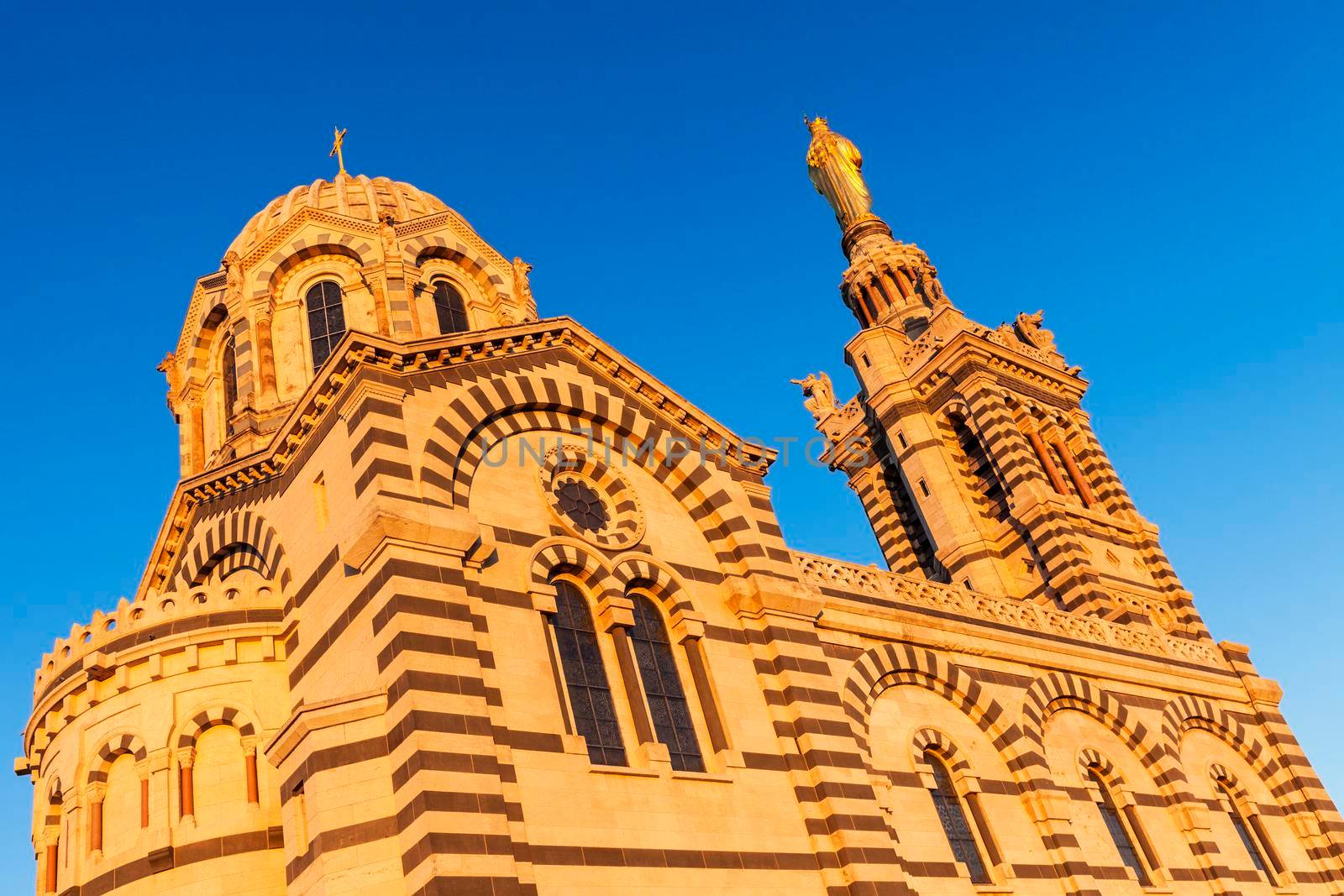 Notre-Dame de la Garde Basilica in Marseille. Marseille, Provence-Alpes-Cote d'Azur, France.