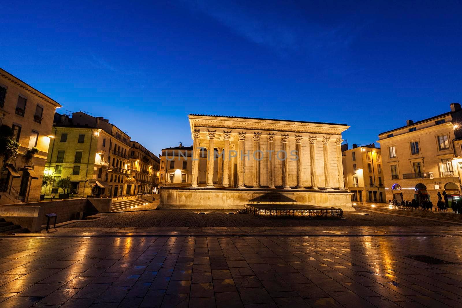 Maison Carree in Nimes. Nimes, Occitanie, France.