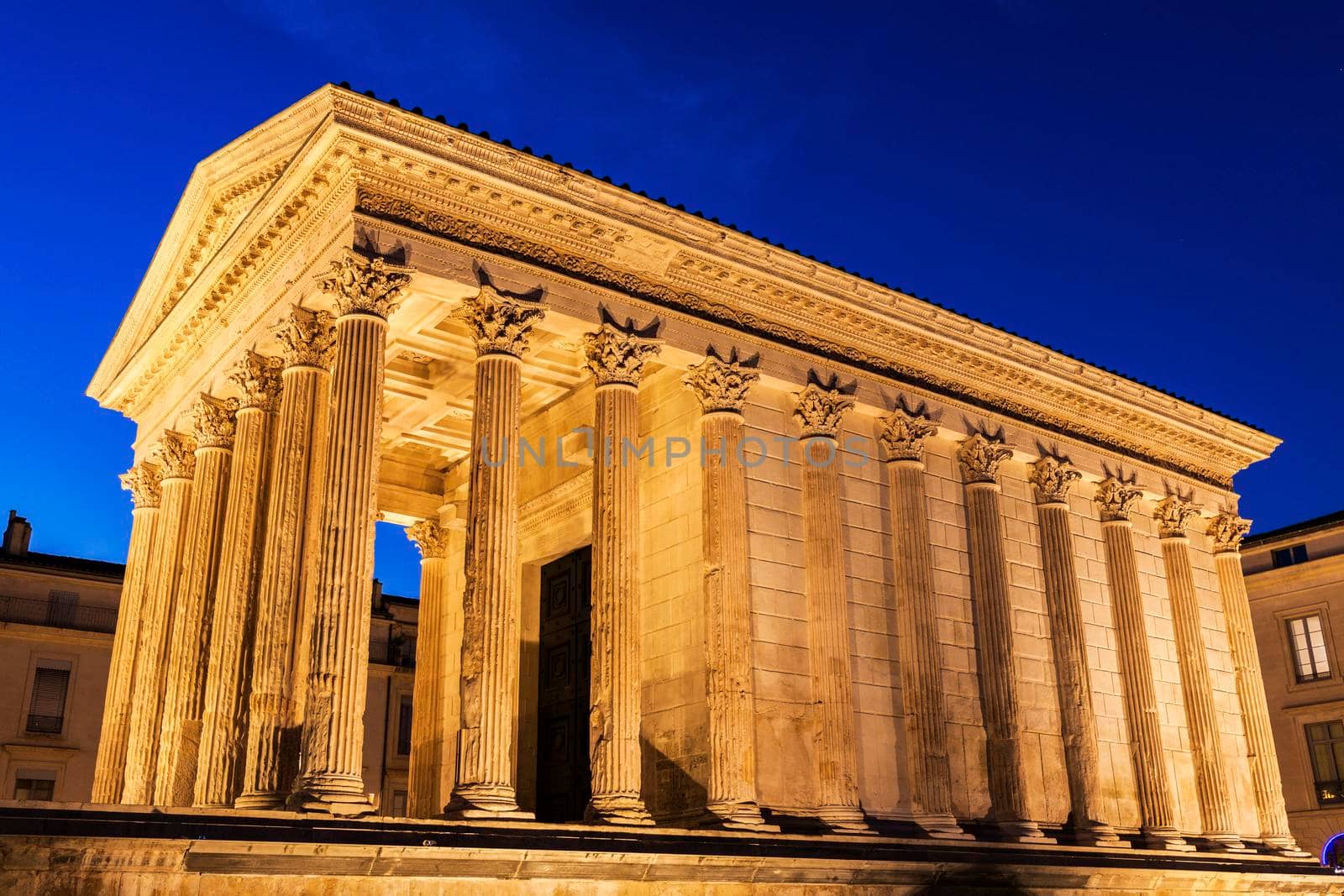 Maison Carree in Nimes. Nimes, Occitanie, France.