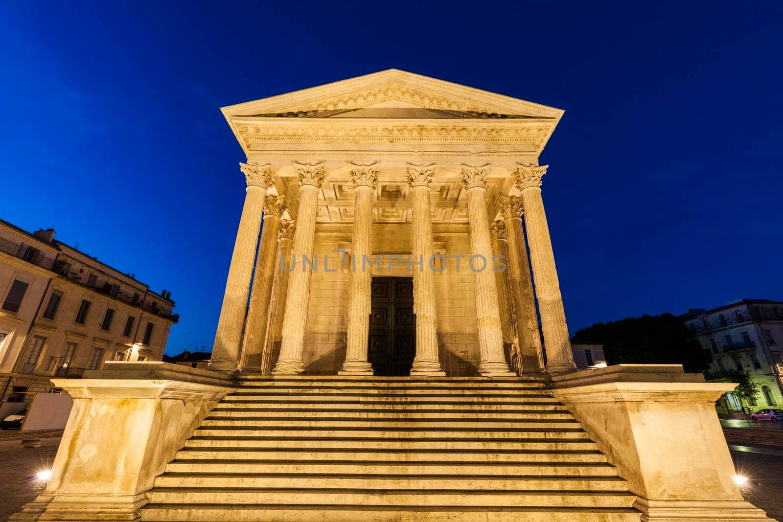 Maison Carree in Nimes. Nimes, Occitanie, France.