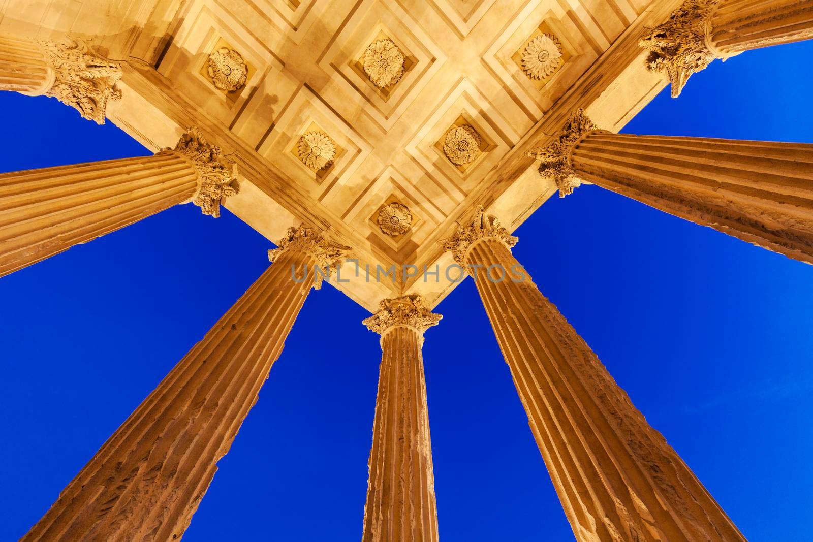 Maison Carree in Nimes. Nimes, Occitanie, France.