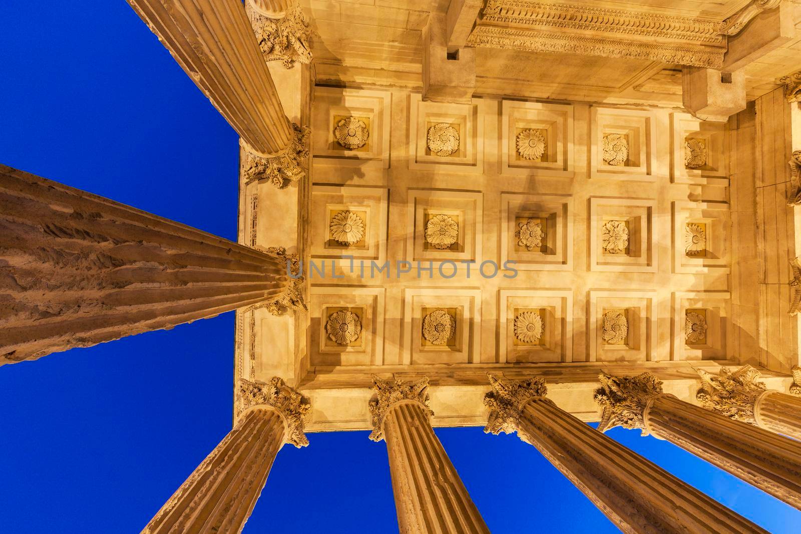 Maison Carree in Nimes. Nimes, Occitanie, France.