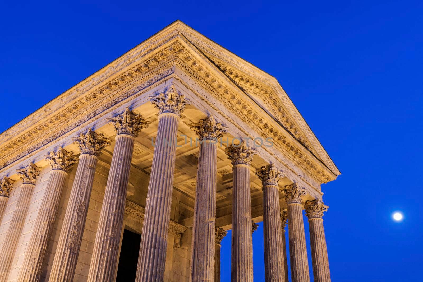 Maison Carree in Nimes. Nimes, Occitanie, France.