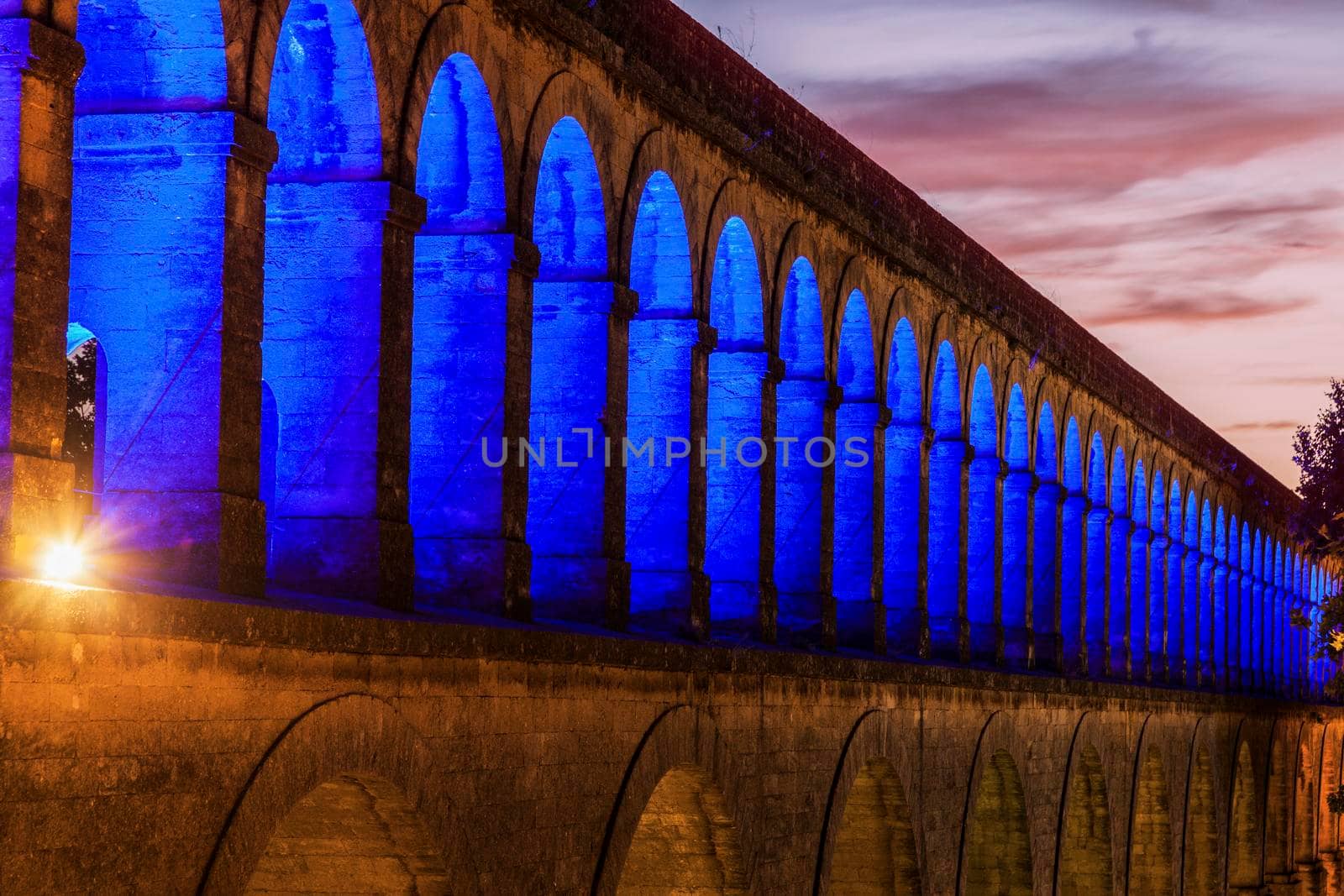 Saint Clement Aqueduct in Montpellier. Montpellier, Occitanie, France.