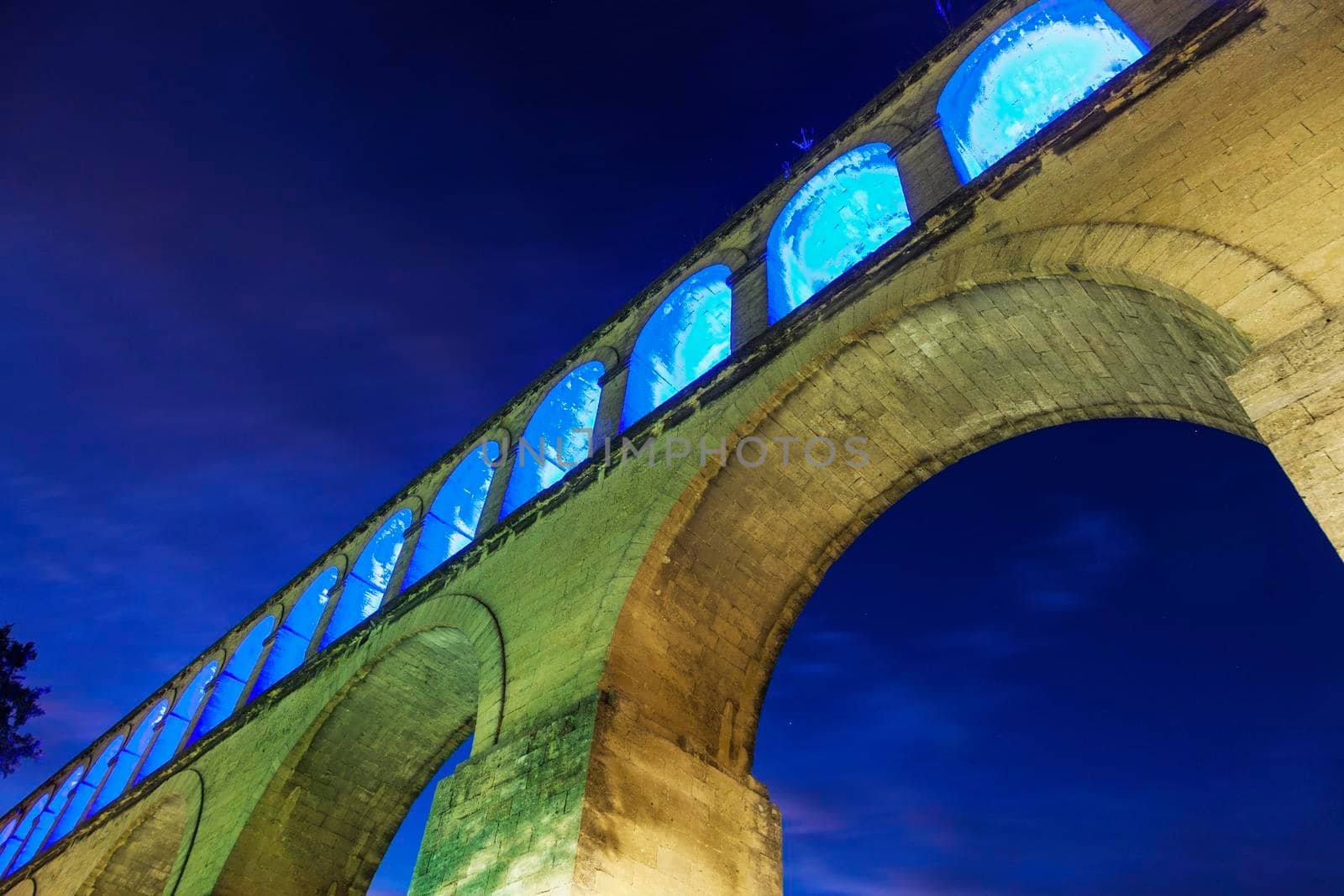 Saint Clement Aqueduct in Montpellier. Montpellier, Occitanie, France.