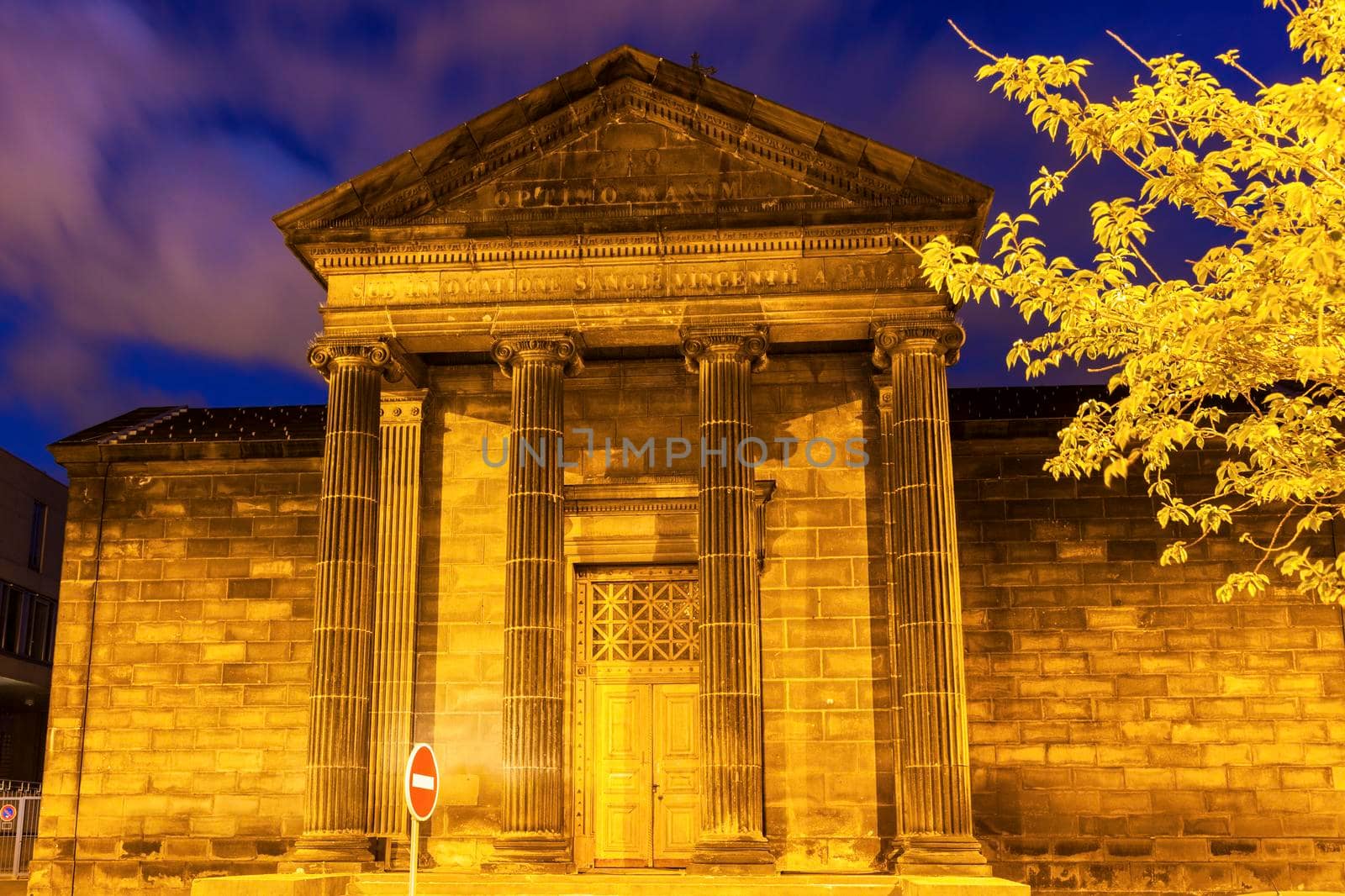 Old Church in Clermont-Ferrand. Clermont-Ferrand, Auvergne-Rhone-Alpes, France.