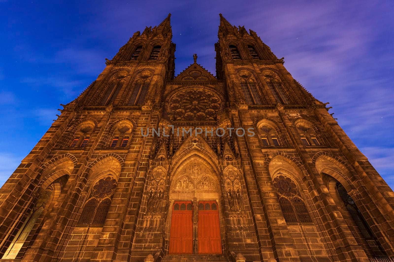 Clermont-Ferrand Cathedral. Clermont-Ferrand, Auvergne-Rhone-Alpes, France.