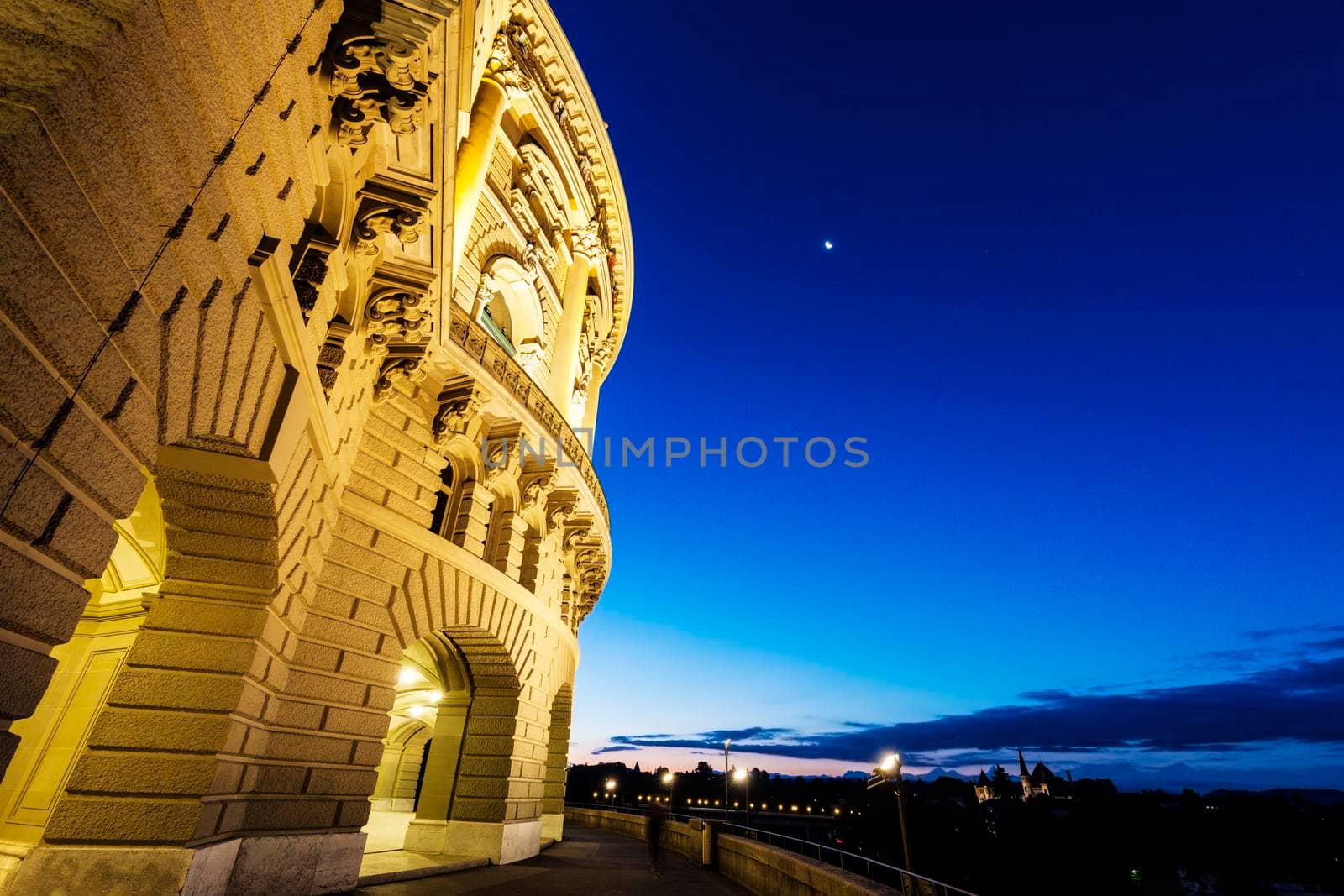 Bundeshouse of Switzerland at night. Bern, Bern-Mittelland, Switzerland.