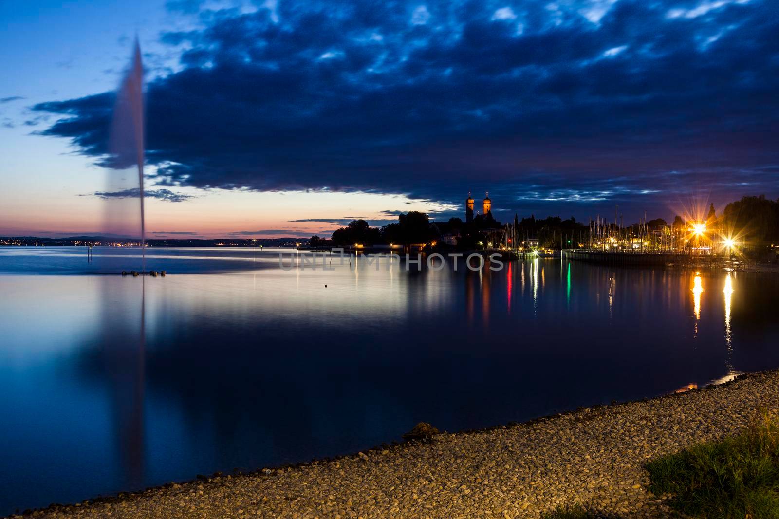 Sunset in Friedrichshafen. Friedrichshafen, Baden-Wurttemberg, Germany.