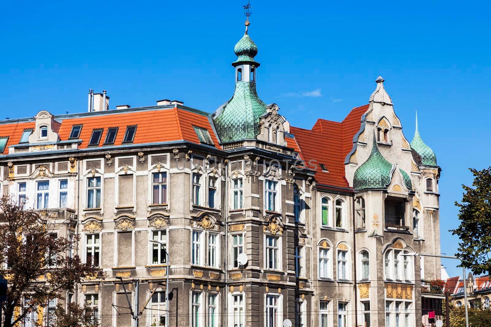 Old architecutre of Szczecin. Szczecin, West Pomeranian, Poland.