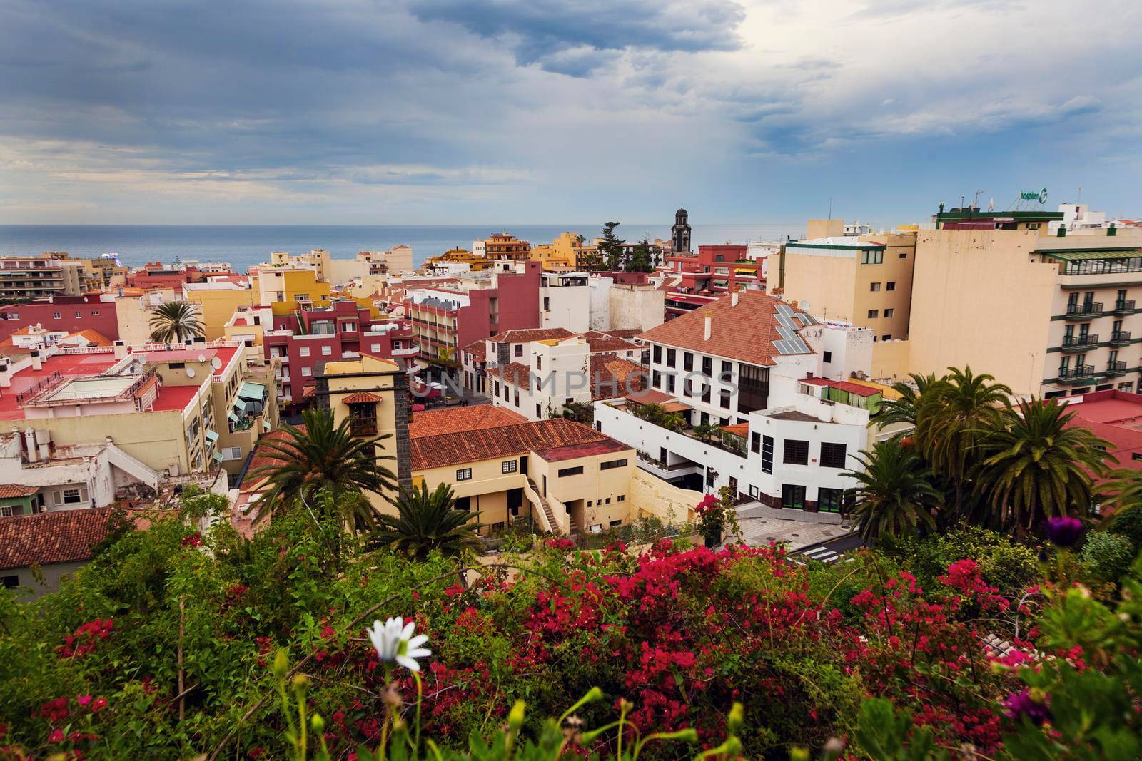 Panorama of Puerto de la Cruz. Puerto de la Cruz, Tenerife, Canary Islands, Spain.