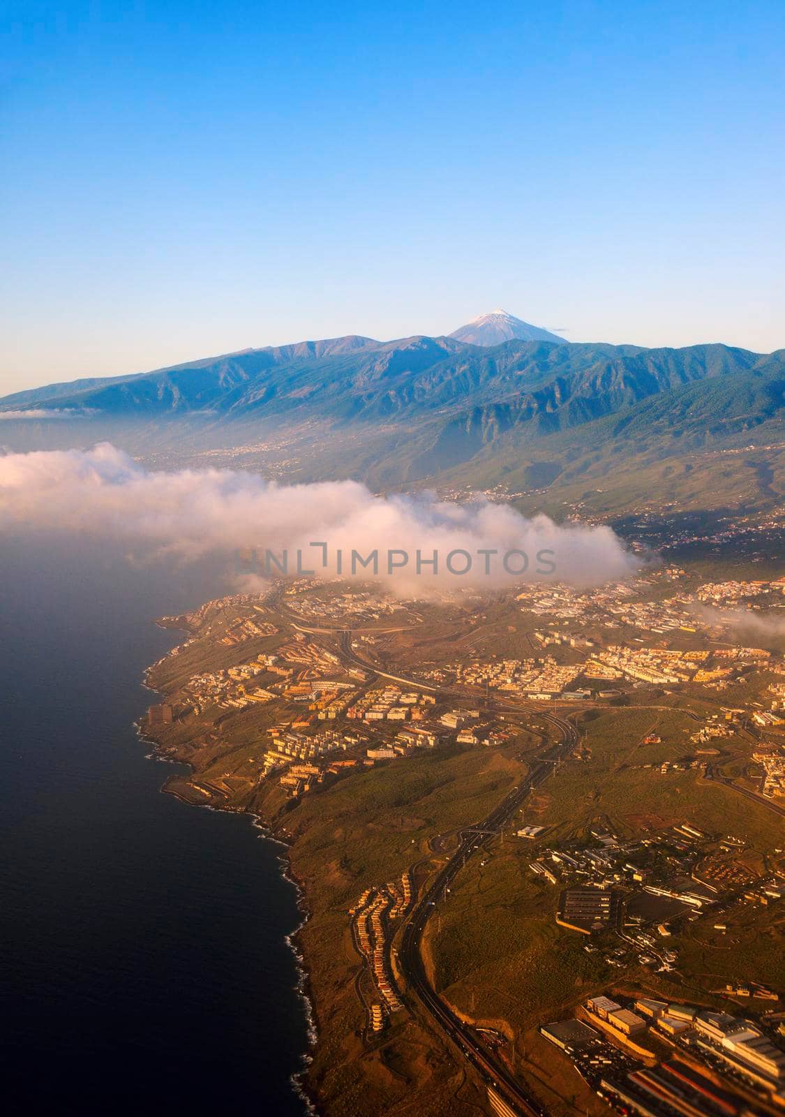 Aerial view of Tenerife with Teide by benkrut