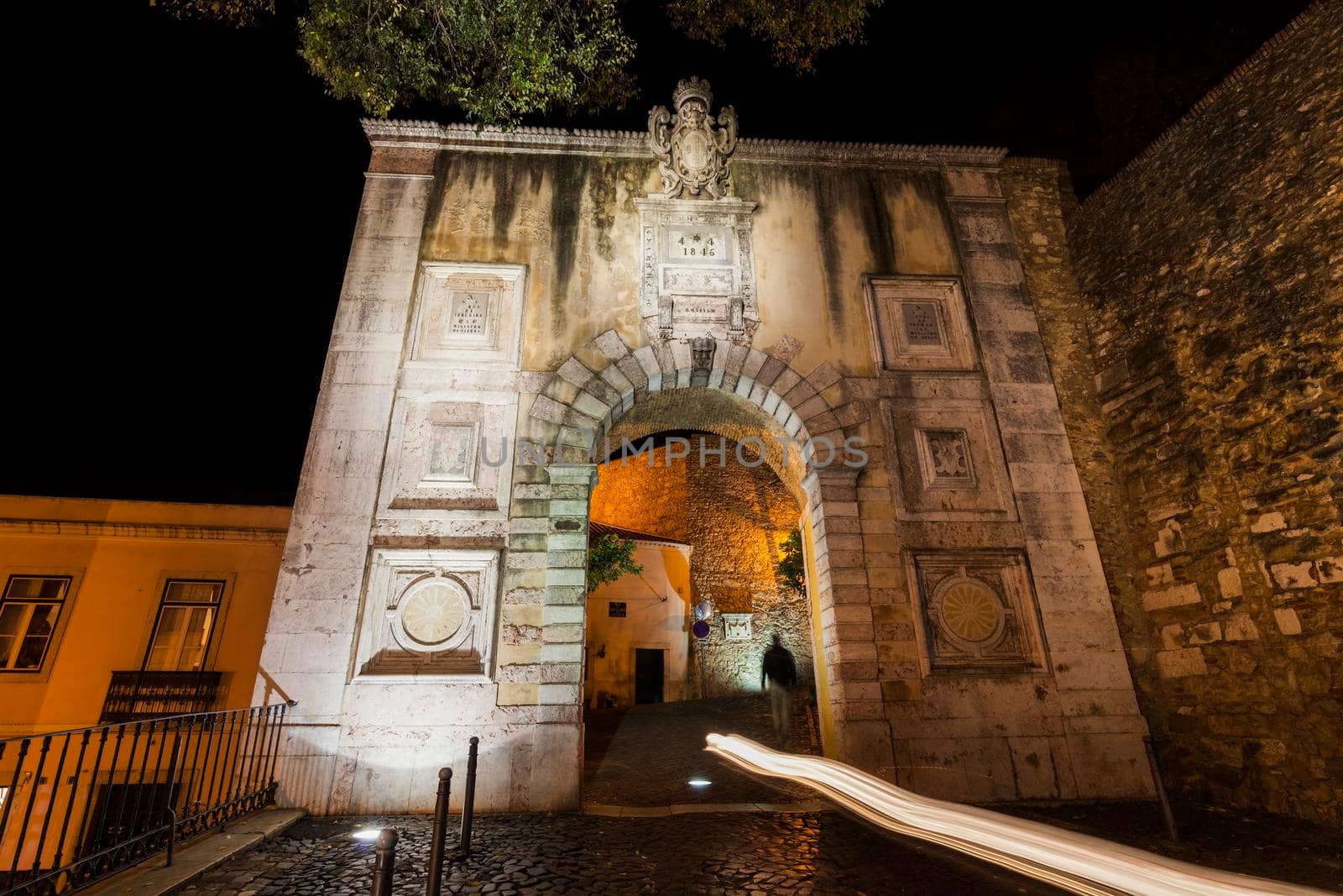 Arch in Saint George's Castle area in Lisbon by benkrut