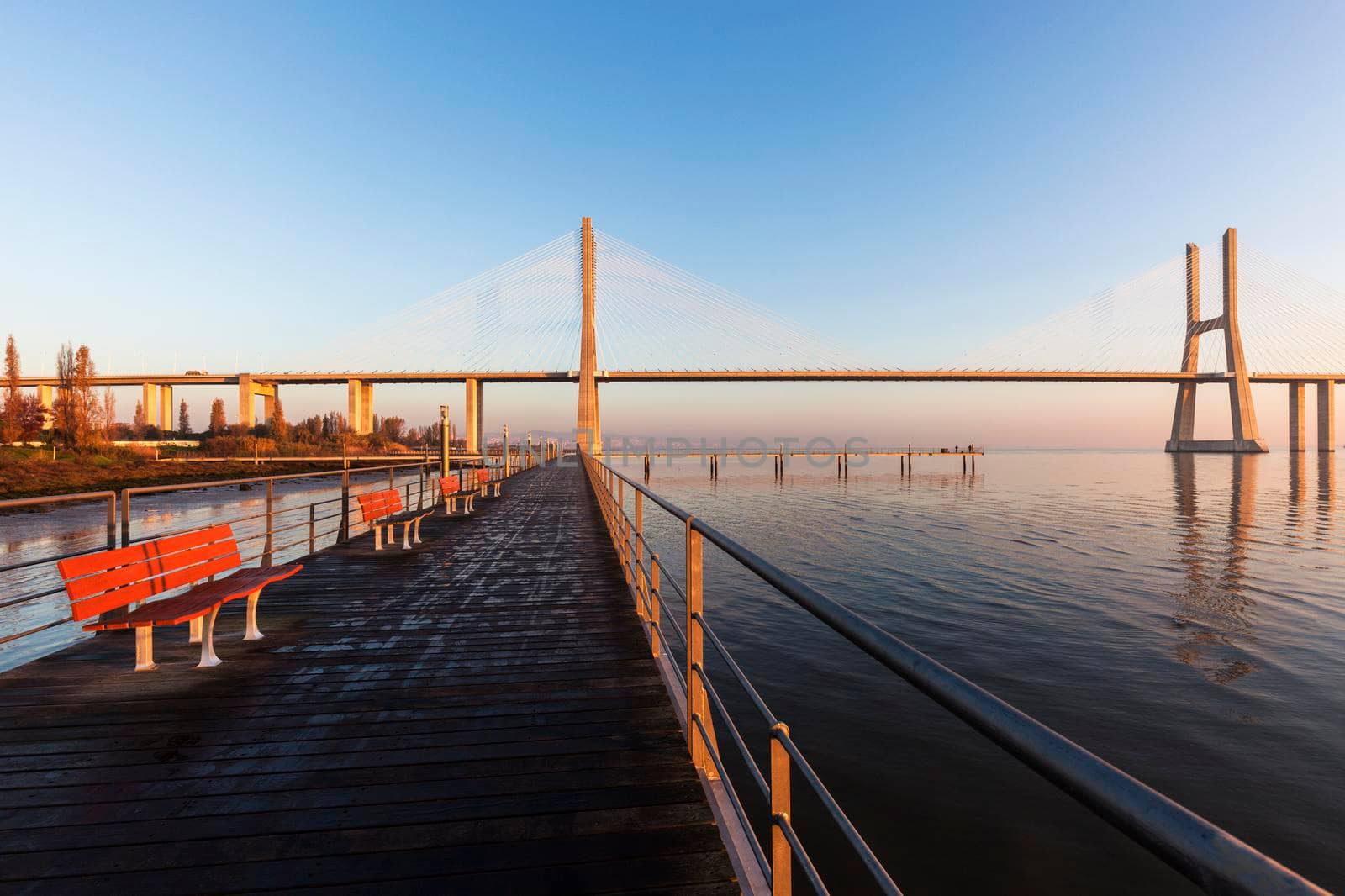 Vasco da Gama Bridge in Lisbon by benkrut