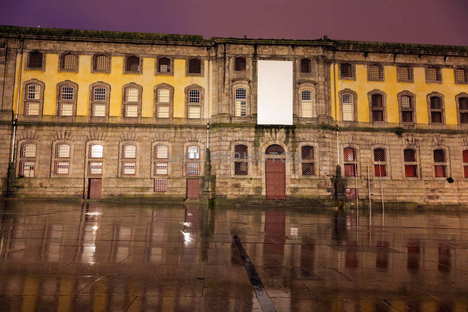 Tribunal da Relacao do Porto seen during rainy morning. Porto, Norte, Portugal.