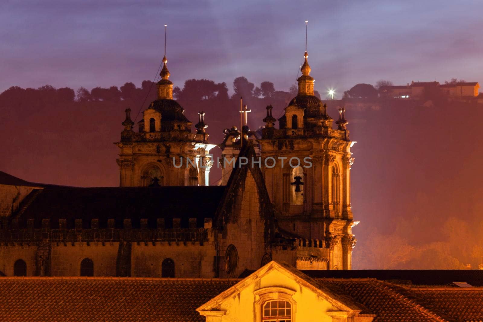 Alcobaca Monastery at sunset. Alcobaca, Oesste, Portugal