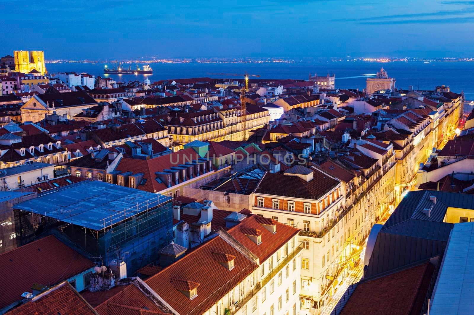 Architecture of Lisbon - aerial view. Lisbon, Portugal.