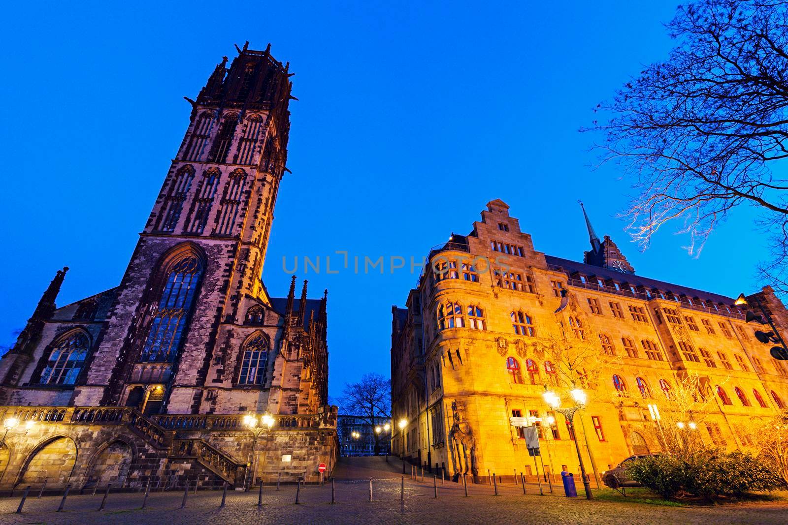 City Hall and St. Salvador Church in Duisburg by benkrut