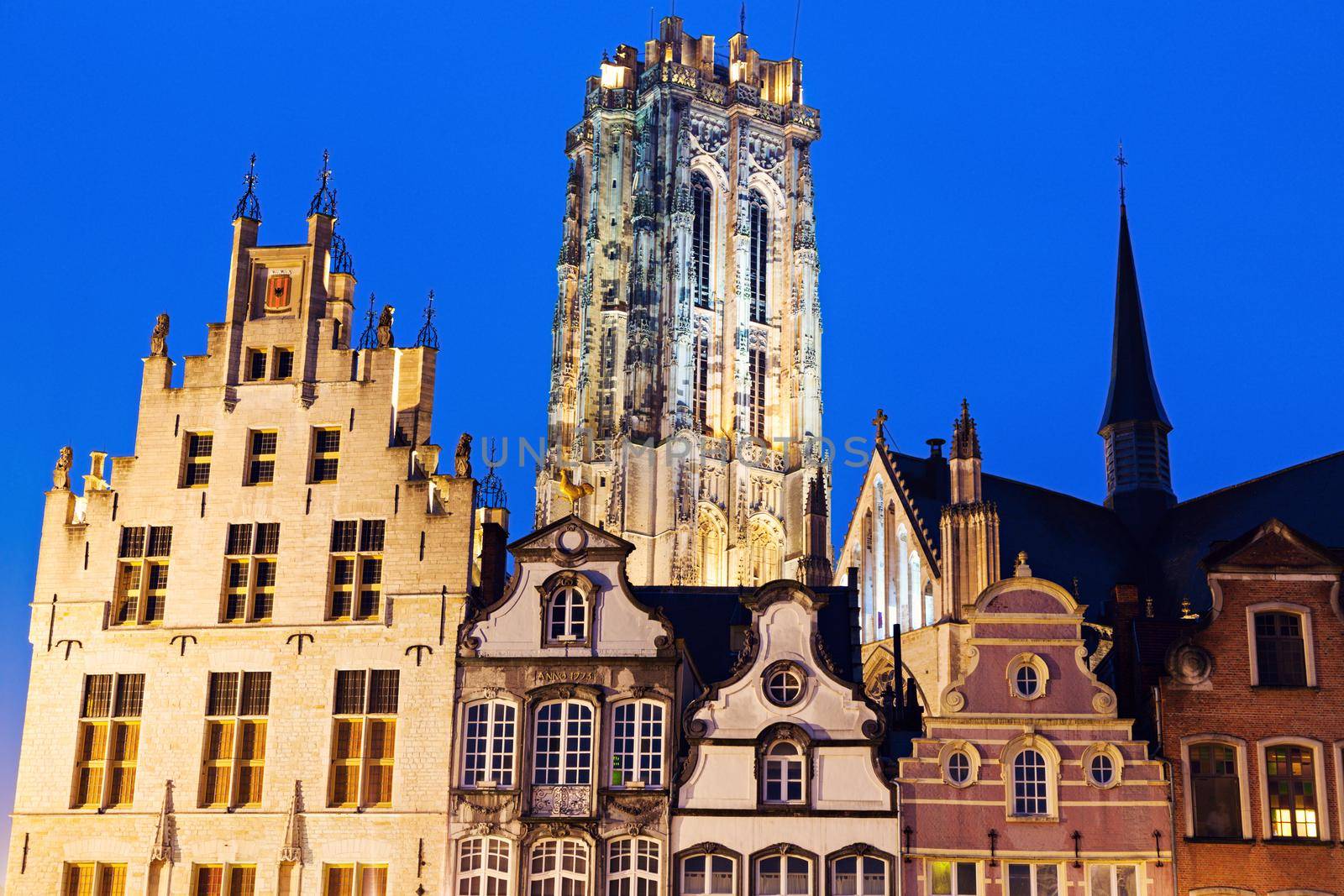 Saint Rumbold's Cathedral in Mechelen. Mechelen, Flemish Region, Belgium