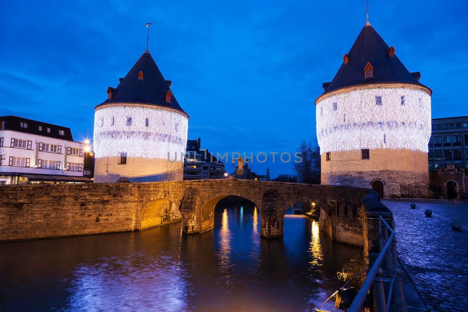 Broel Towers Bridge in Kortrijk by benkrut