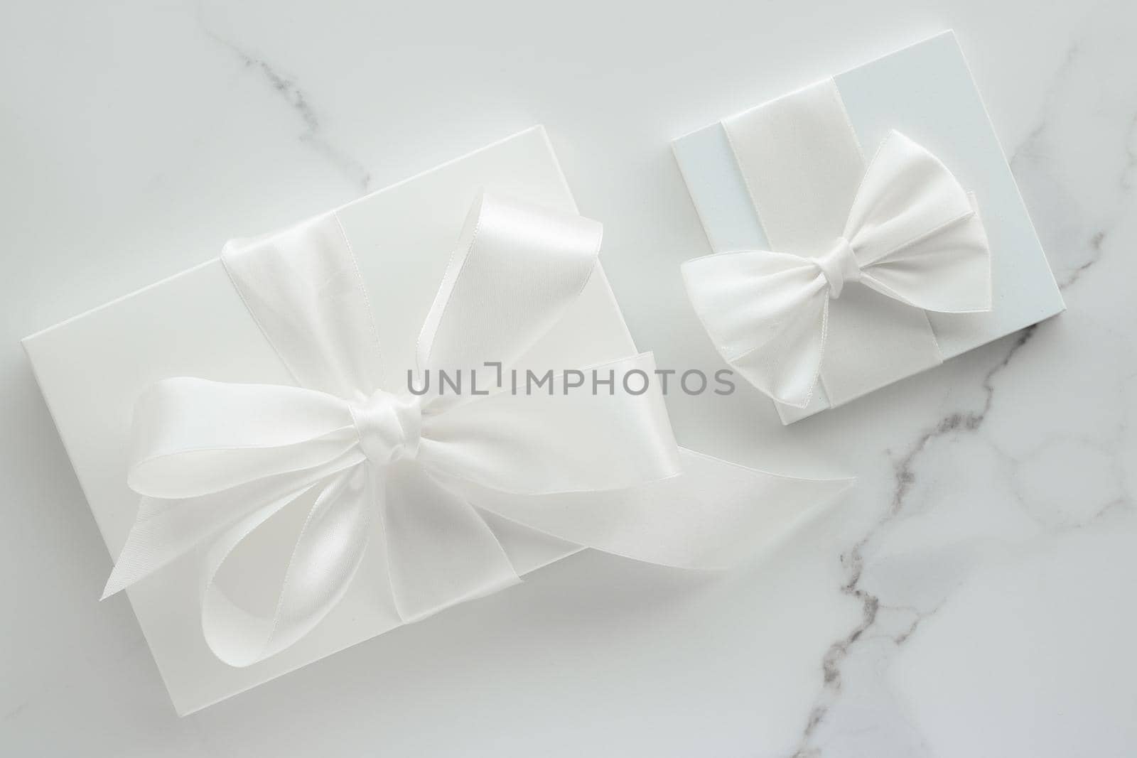 Romantic celebration, lifestyle and holiday present concept - Luxury wedding gifts on marble