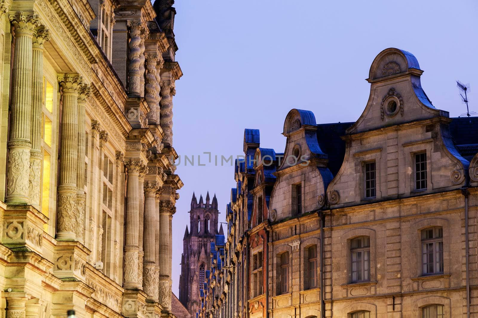 Saint Jean-Baptiste Church seen from City Hall area in Arras Arras, Nord-Pas-de-Calais-Picardy, France.