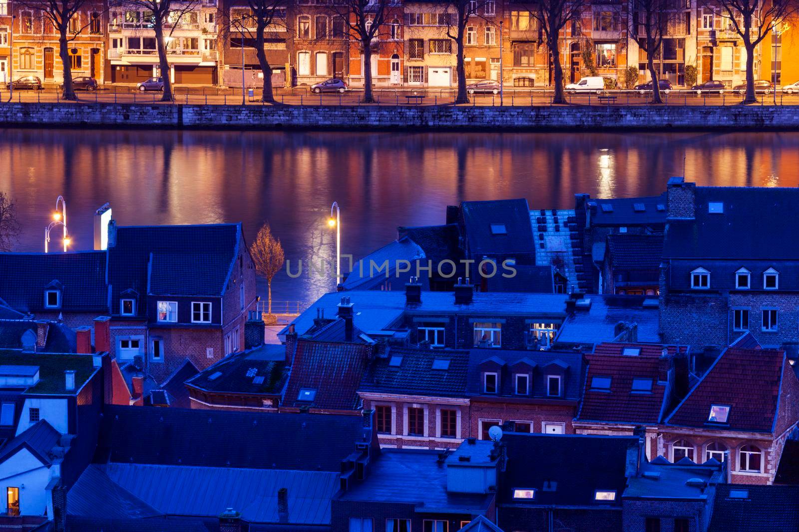Architecture of Liege along Meuse River by benkrut
