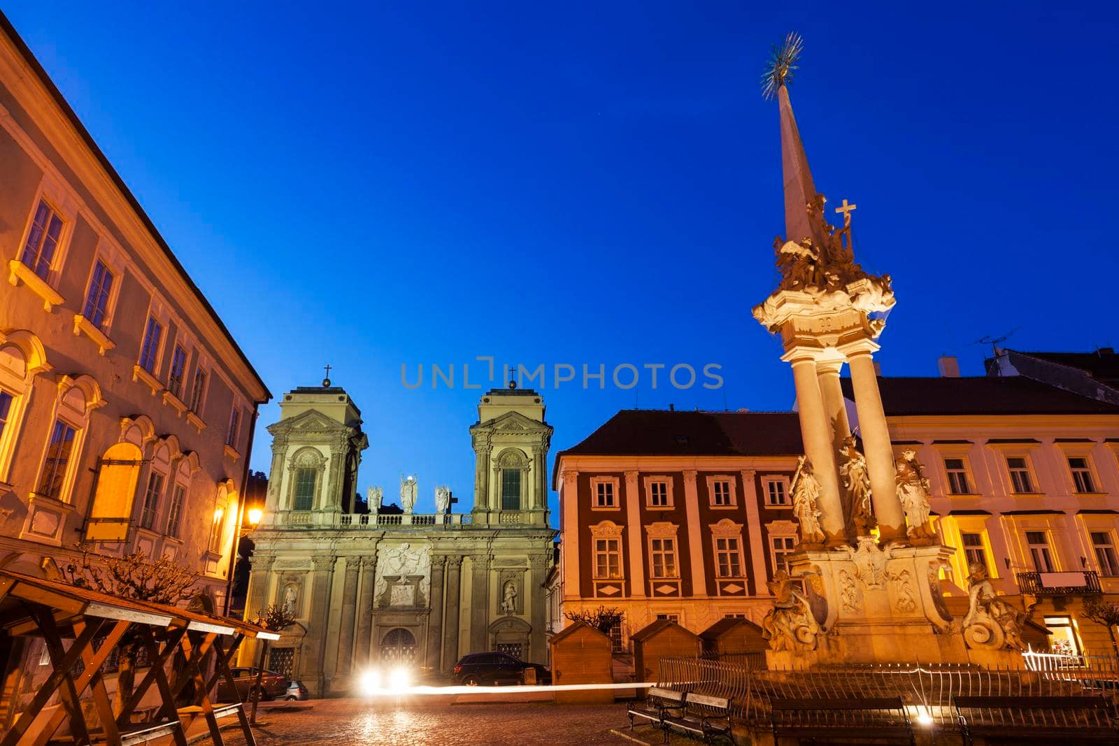 St. Anne's Church on Main Square in Mikulov. Mikulov, South Moravian Region, Czech Republic.