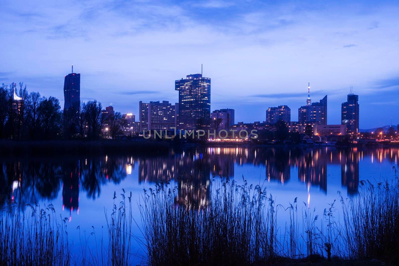 Skyline of Donau City - Vienna DC. Vienna, Austria.