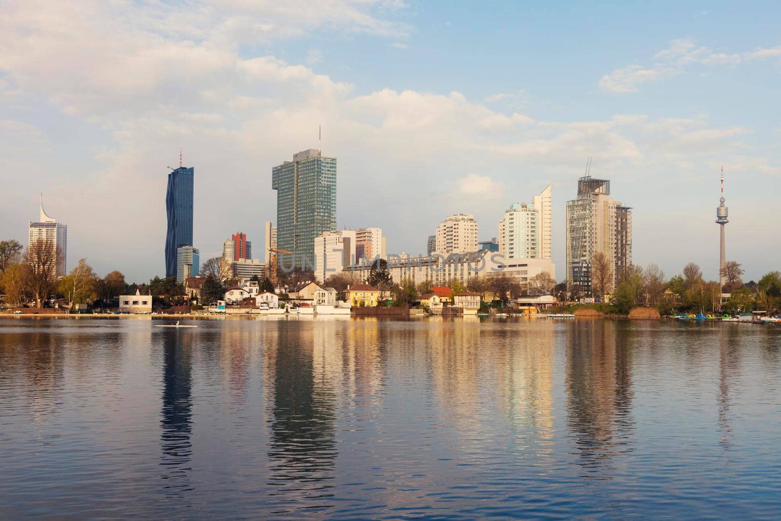 Skyline of Donau City - Vienna DC. Vienna, Austria.