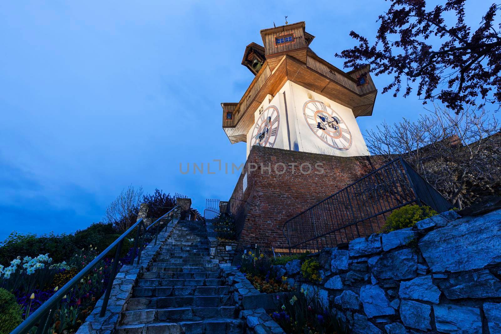 The Uhrturm in Graz. Graz, Styria, Austria.