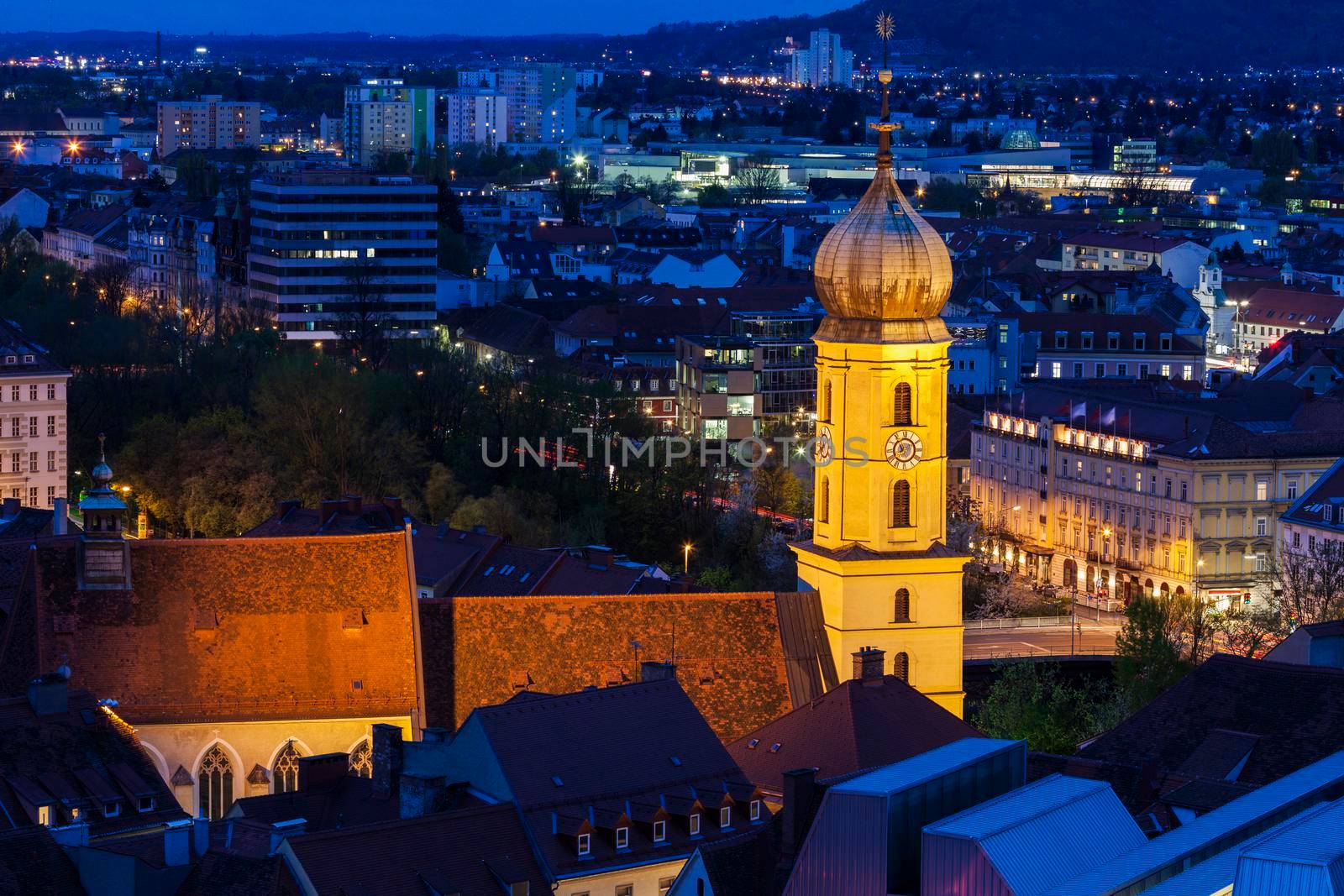 Franziskanerkirche in Graz. Graz, Styria, Austria.