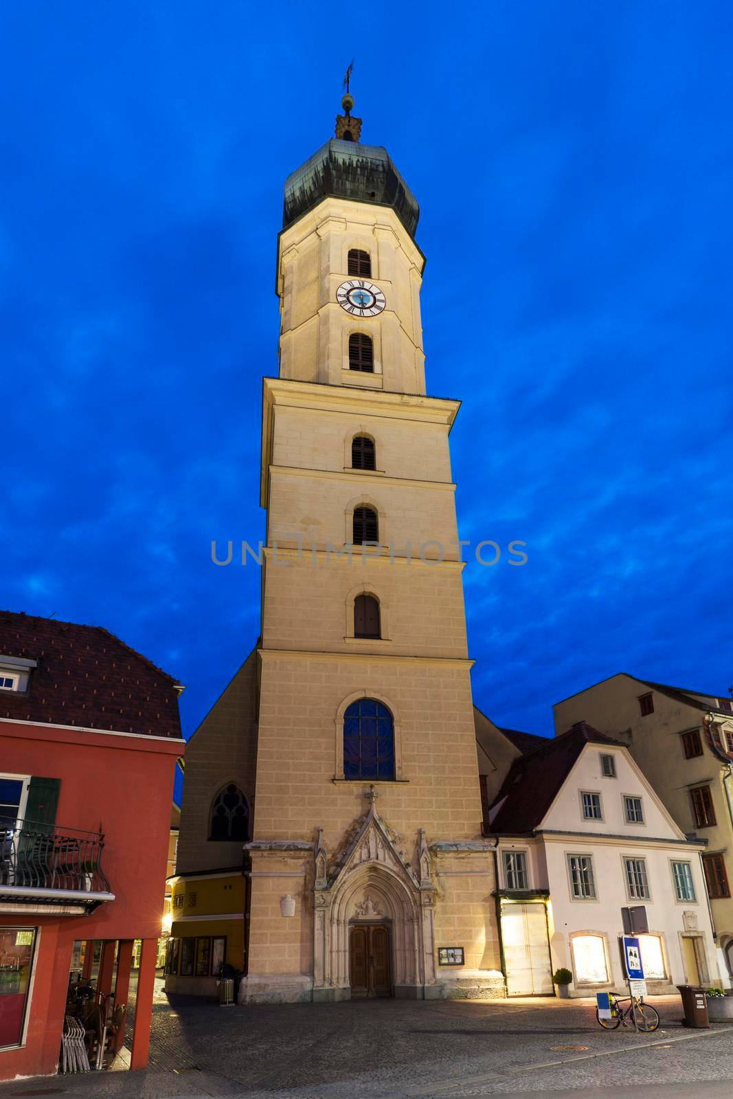 Franziskanerkirche in Graz at dawn. Graz, Styria, Austria.