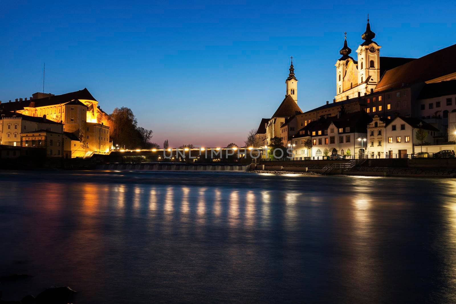 Steyr panorama with St. Michael's Church. Steyr, Upper Austria, Austria.