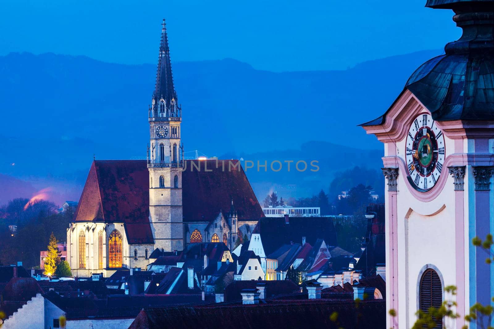 Stadtpfarrkirche in Steyr. Steyr, Upper Austria, Austria..