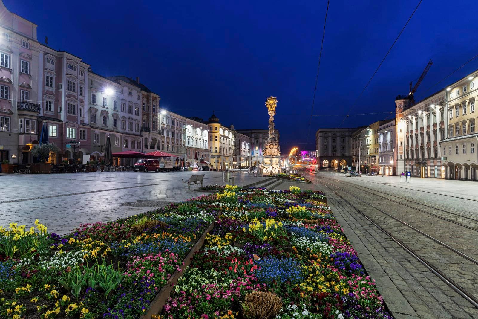 Column on Hauptplatz in Linz by benkrut