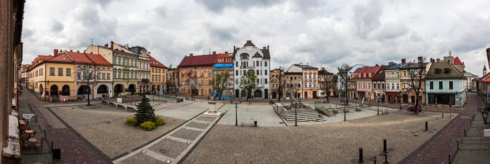 Main Square in Bielsko-Biala. Bielsko-Biala, Silesia, Poland.