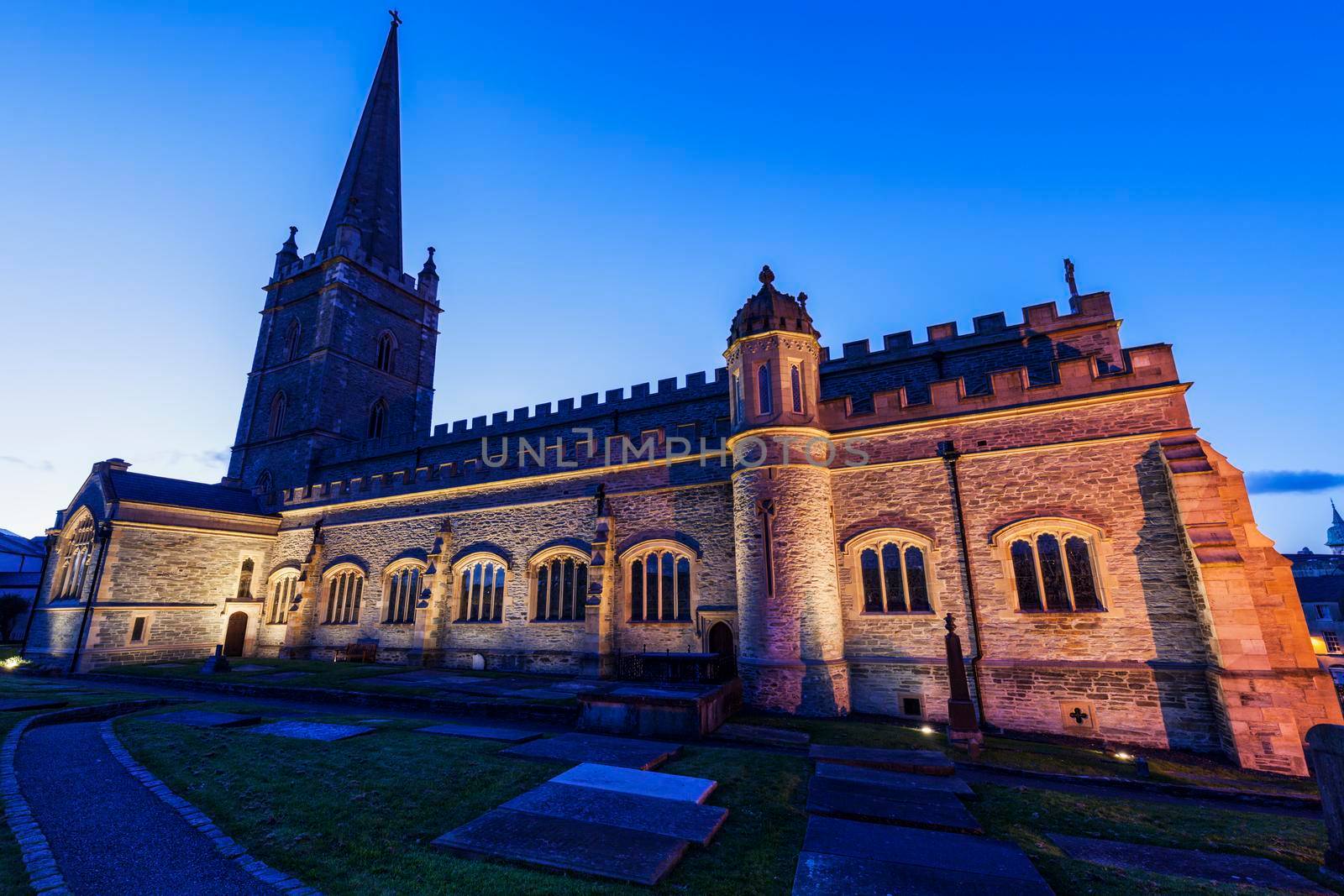 St. Columb's Cathedral in Derry. Derry, Northern Ireland, United Kingdom.